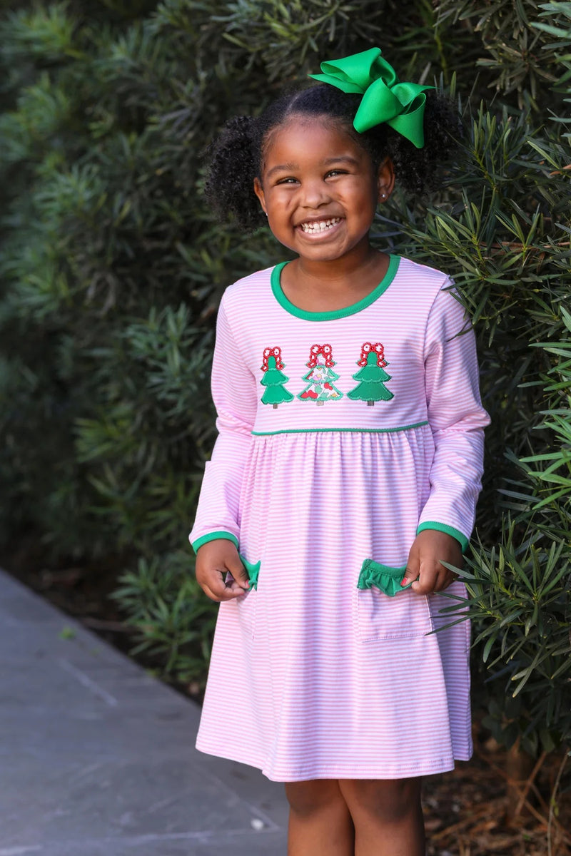 Trotter Street Kids *Christmas Tree Applique Dress*