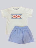 LULU BEBE CRAB SMOCKED SHORT SET