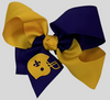 6.5" PURPLE AND GOLD BOW WITH HELMET