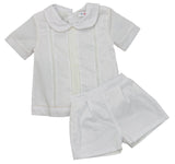 BOYS DRESSY WHITE LACE SHORT SET