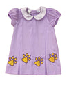 LULU BEBE PETER PAN COLLAR EMBROIDERED PAW DRESS