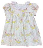 LULU BEBE BICYCLE NO SMOCKED RUFFLE DRESS