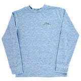 BOYS LONG SLEEVE LOGO TEE - CHRISTMAS BUCK ON BLUE