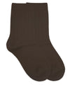 JEFFERIES SOCKS COTTON RIB CREW 1 PAIR - CHOCOLATE