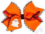 MEDIUM MOONSTITCH HAIR BOW WITH EMBROIDERED GHOST