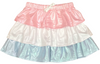 ZENA METALLIC WHITE PINK AND BLUE TIERED SKIRT