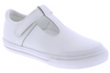 DREW - WHITE LEATHER WITH GREY TRIM SHOE