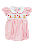 VALENTINE SMOCKED BUBBLE WITH COLLAR