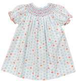 LULU BEBE HEARTS SMOCKED BISHOP DRESS