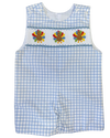 TURKEY BLUE CHECK SMOCKED SHORTALL