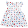 CRABS PIMA FLUTTER SLEEVE DRESS WITH POCKETS