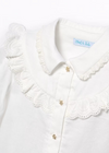 GILRS IVORY COTTON RUFFLE BLOUSE