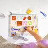 16 PIECE WOODEN MAGNETIC ICE CREAM PUZZLE AND PLAY SET