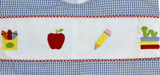 BOYS BLUE GINGHAM JON JON - BACK TO SCHOOL EMBROIDERY