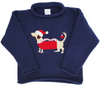 ROLL NECK SWEATER - SANTA DOXIE ON NAVY