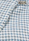 HOUNDSTOOTH PANT SKIRT - BLUE AND IVORY