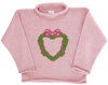 ROLL NECK SWEATER - WREATH ON PINK