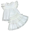 WHITE MINKI DOT TIERED SKIRT SET