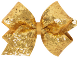 KING GOLD SEQUIN AND GROVES IN OVERLAY HAIR BOW