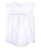 WHITE ROSE GARDEN COLLECTION SMOCKED FLY SLEEVE BUBBLE