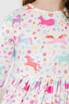 3/4 SLEEVE UNICORN WISH DRESS