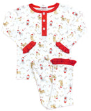 LA LUNA GIRLS SANTA PUPPY PAJAMA SET