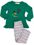 SNOWMAN FACE WITH BOW AND LEGGINGS