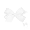 MINI SCALLOP EDGE BOW- WHITE