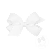 MINI SCALLOP EDGE BOW- WHITE