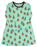 LONG SLEEVE POLLY PLAY DRESS - OLDE JOLLY JACK O' LANTERN WITH NANTUCKET NAVY