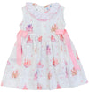 LULU BEBE FAIRYTALE SLEEVELESS RUFFLE COLLAR DRESS WITH RIBBONS