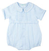 LIGHT BLUE BELTED BUBBLE WITH FANCY COLLAR