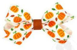 MINI HARVEST - THEMED PUMPKIN PRINTED GROSGRAIN HAIR BOW