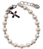 SILVER BABY CROSS BRACELET - MEDIUM