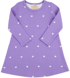 LONG SLEEVE POLLY PLAY DRESS - HEART EYES (PALISADES PURPLE)