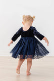 LIGHT NAVY VELVET TUTU DRESS