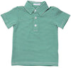 GREEN STRIPE SHORT SLEEVE POLO SHIRT