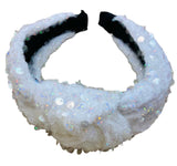 LULU BEBE SEQUIN HEADBAND - WHITE IRREDESCENT