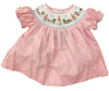 LULU BEBE DUCK PINK GINGHAM SMOCKED BISHOP DRESS