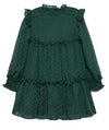 PLUMETI JACQUARD TIERED DRESS - GREEN