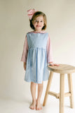 SCALLOP JUMPER DRESS - BABY BLUE CORDUROY