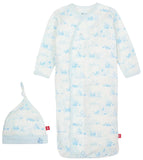 DISNEY WINNIE THE POOH IN THE WOODS MODAL MAGNETIC COZY SLEEPER GOWN AND HAT SET