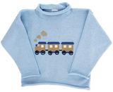 ROLL NECK SWEATER - TRAIN ON BLUE