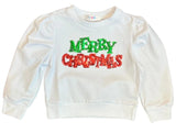 MERRY CHRISTMAS SEQUIN PUFF LONG SLEEVE SHIRT