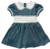 LULU BEBE VELVET DRESS WITH LACE - BLUE