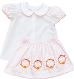 PUMPKIN WREATH EMBROIDERED SKIRT SET