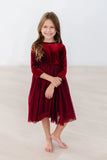 CRANBERRY VELVET TUTU DRESS