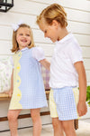 SHEFFIELD SHORTS - BUCKHEAD BLUE GINGHAM AND LAKE WORTH YELLOW GINGHAM