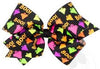 MEDIUM HALLOWEEN - THEMED PRINTED NEON GROSGRAIN HAIR BOW