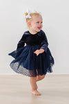 LIGHT NAVY VELVET TUTU DRESS